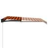 Manual Retractable Awning with LED - 350x250 cm Orange & Brown