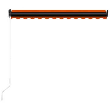 Manual Retractable Awning with LED - 350x250 cm Orange & Brown