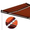 Manual Retractable Awning with LED - 350x250 cm Orange & Brown