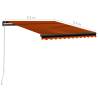 Manual Retractable Awning with LED - 350x250 cm Orange & Brown