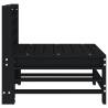 Garden Middle Sofa - Black Solid Pine Wood for Outdoor Relaxation