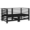 Garden Corner Sofas - 2 Pcs Black Solid Pine Wood