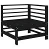 Garden Corner Sofas - 2 Pcs Black Solid Pine Wood