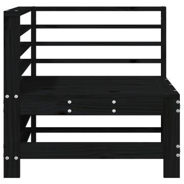 Garden Corner Sofas - 2 Pcs Black Solid Pine Wood