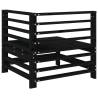 Garden Corner Sofas - 2 Pcs Black Solid Pine Wood