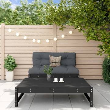 2 Piece Garden Lounge Set - Stylish Black Solid Pine Wood