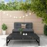 2 Piece Garden Lounge Set Black Solid Wood Pine Colour black pine Quantity in Package 1 Model middle + footrest 