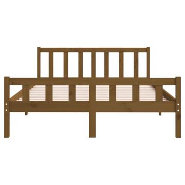 Honey Brown Solid Wood Bed Frame 120x200 cm - Classic Design