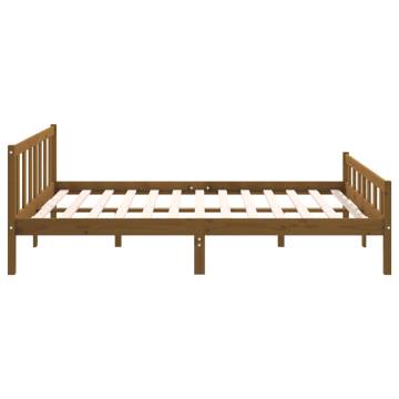 Honey Brown Solid Wood Bed Frame 120x200 cm - Classic Design