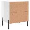 High Gloss White Bedside Cabinet - Modern Engineered Wood