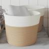 Stylish Cotton Storage Baskets - 2 pcs Beige & White Ø24x18 cm