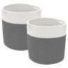 Stylish Grey & White Storage Baskets - 2 pcs Cotton Ø28 cm