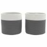 Stylish Grey & White Storage Baskets - 2 pcs Cotton Ø28 cm