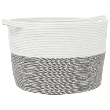 Modern Grey & White Laundry Basket Ø60x36 cm | Hipomarket