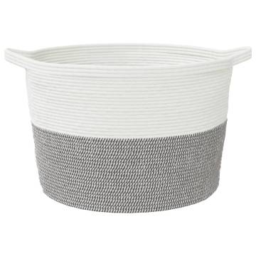 Modern Grey & White Laundry Basket Ø60x36 cm | Hipomarket