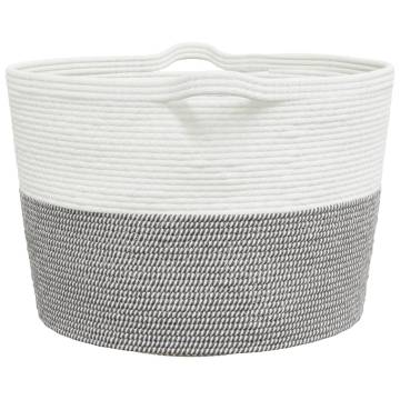 Modern Grey & White Laundry Basket Ø60x36 cm | Hipomarket