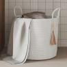 Storage Basket White Ø40x35 cm Cotton Colour white 