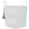 Stylish White Cotton Storage Basket Ø40x35 cm | Hipo Market