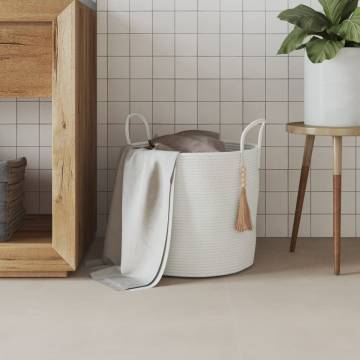 Stylish White Cotton Storage Basket Ø40x35 cm | Hipo Market