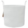 Stylish White Cotton Storage Basket Ø40x35 cm | Hipo Market