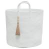 Stylish White Cotton Storage Basket Ø40x35 cm | Hipo Market