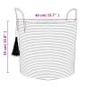 Stylish White Cotton Storage Basket Ø40x35 cm | Hipo Market