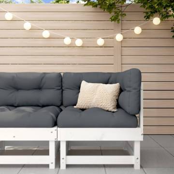 Garden Corner Sofa - White Solid Wood Pine | Hipo Market