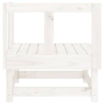 Garden Corner Sofa - White Solid Wood Pine | Hipo Market