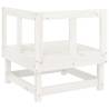 Garden Corner Sofa - White Solid Wood Pine | Hipo Market