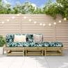 3 Piece Garden Lounge Set Impregnated Wood Pine Colour natural impregnated Quantity in Package 1 Model corner + middle + footrest 