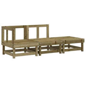 3 Piece Garden Lounge Set – Impregnated Pine Wood