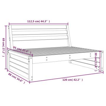 Garden Middle Sofa 120x80 cm - Stylish Pine Wood Design