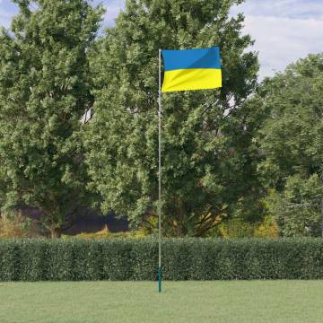 Ukraine Flag and 5.55m Aluminium Pole - Eye-Catching Display