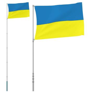 Ukraine Flag and 5.55m Aluminium Pole - Eye-Catching Display