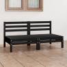 Garden 2-Seater Sofa Black Solid Pinewood Colour black Quantity in Package 1 