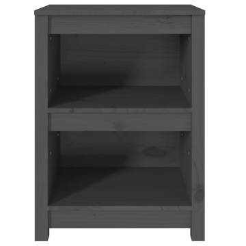 Stylish Grey Book Cabinet - Solid Pine, 50x35x68 cm