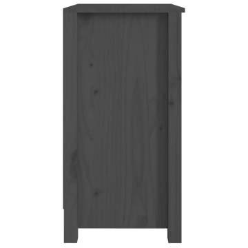 Stylish Grey Book Cabinet - Solid Pine, 50x35x68 cm