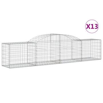 Arched Gabion Baskets 13 pcs - Durable Garden Barriers