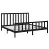 Black Solid Wood Pine Bed Frame 200x200 cm | Hipomarket