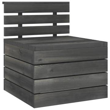 Garden Pallet Middle Sofa - Solid Pinewood in Dark Grey