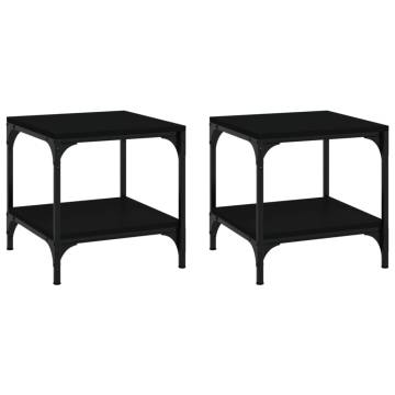 Stylish Black Side Tables - 2 pcs 40x40 cm | HipoMarket