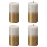 Bolsius Rustic Sunset Pillar Candles - Sandy Grey & Gold (4 pcs)