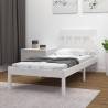 Bed Frame White Solid Wood 100x200 cm Colour white Size 100 x 200 cm 