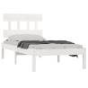 White Solid Wood Bed Frame 100x200 cm - Timeless Design