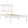 White Solid Wood Bed Frame 100x200 cm - Timeless Design