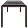 Garden Table with Glass Top - Brown Poly Rattan | HipoMarket