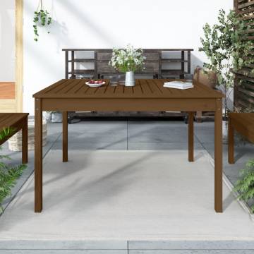 Garden Table Honey Brown - Solid Wood Pine | HipoMarket