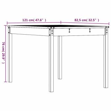 Garden Table Honey Brown - Solid Wood Pine | HipoMarket