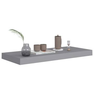 Stylish Floating Wall Shelf - Grey 60x23.5x3.8 cm MDF