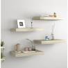 Floating Wall Shelves 4 pcs Oak 40x23x3.8 cm MDF Colour oak Size 40 x 23 x 3.8 cm Quantity in Package 4 Number of Pieces 1 